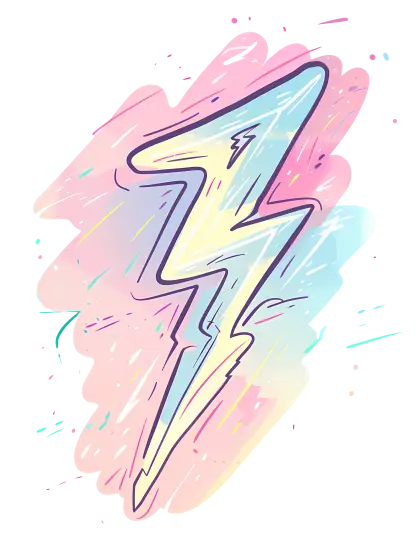 Colorful Lightning Bolt Illustration