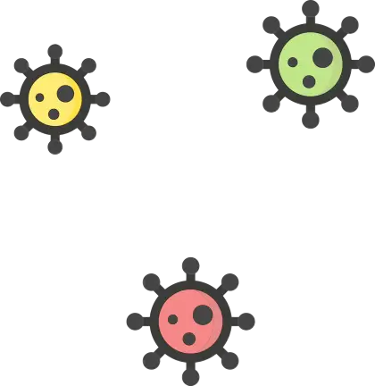 Virus Particles Cartoon Illustration