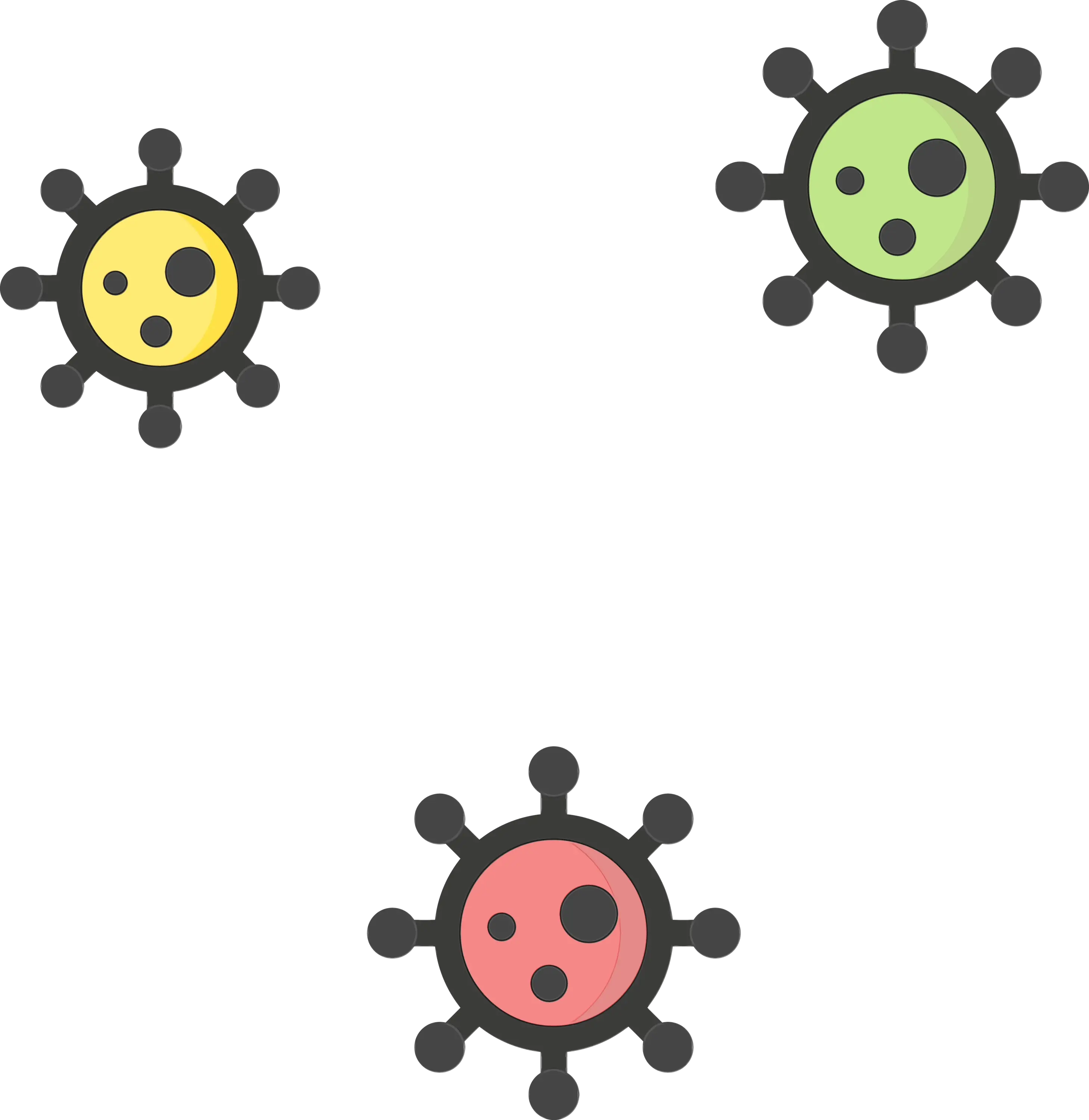 Virus Particles Cartoon Illustration