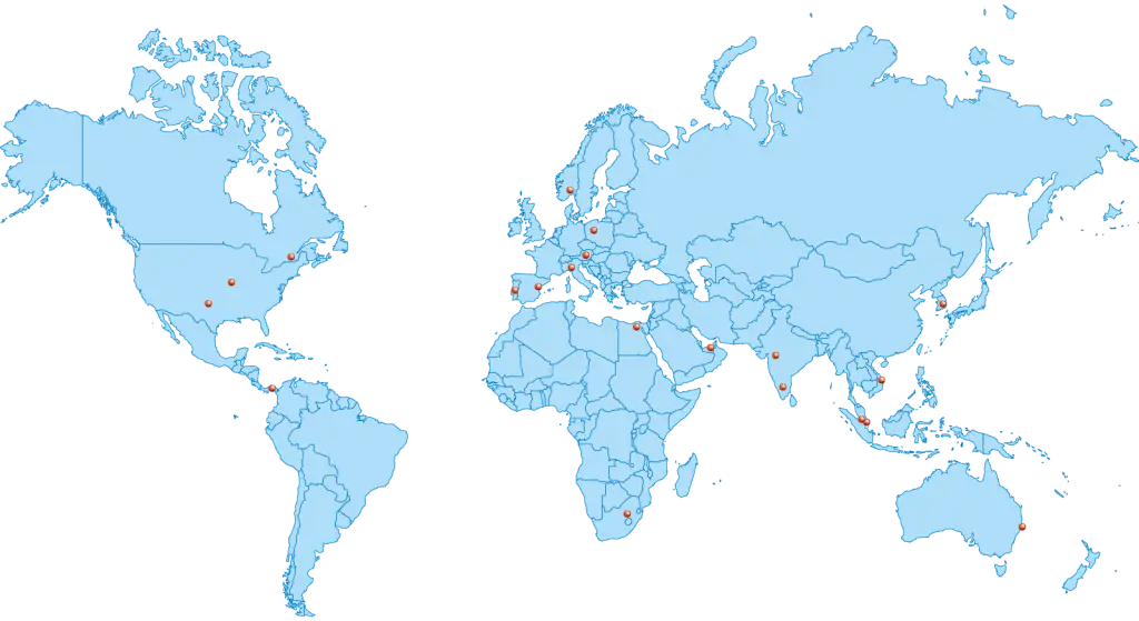 Blue World Map for Geographical Representation