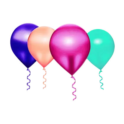 Colorful Balloons with Strings