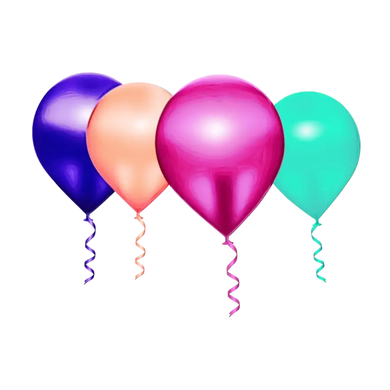 Colorful Balloons with Strings