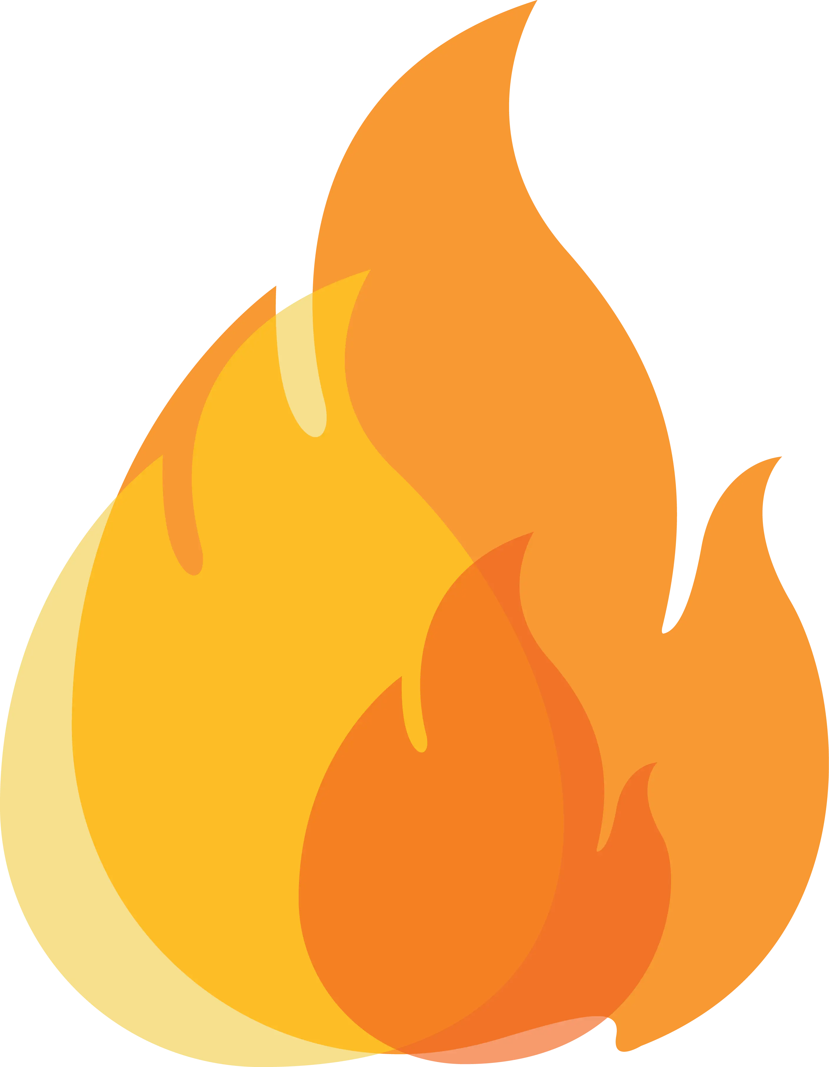 Fire Flame Icon in Bright Orange