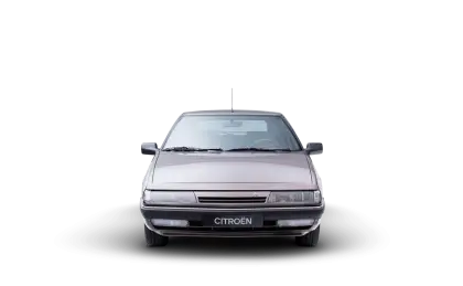 Front View of a Silver Car