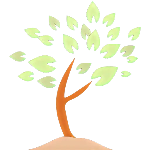 Abstract Tree with Green Leaves
