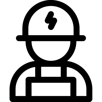 Electrician Icon in Simple Line Style
