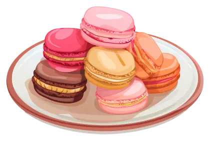 Plate of Vibrant Colored Macarons