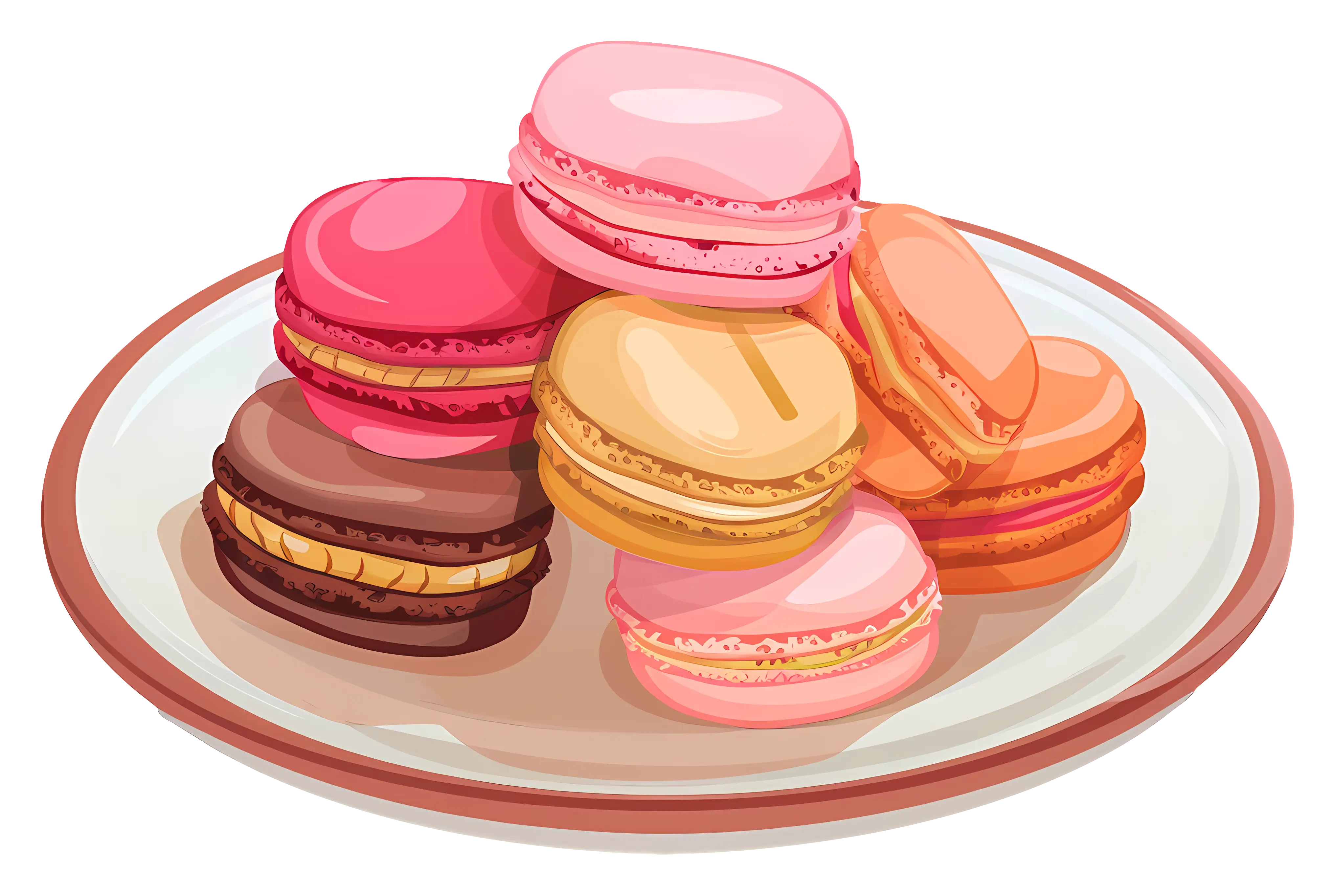 Plate of Vibrant Colored Macarons