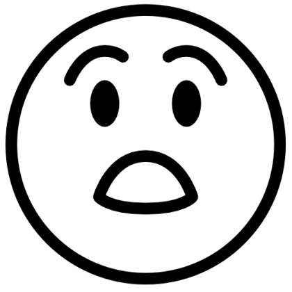Shocked Face Emoji Outline Design
