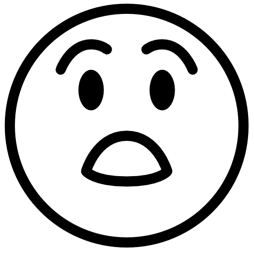 Shocked Face Emoji Outline Design