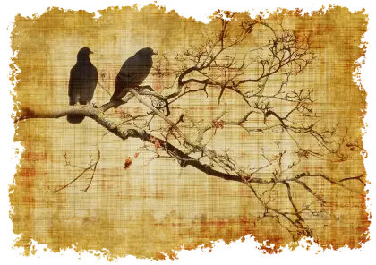 Birds on Branch Illustration