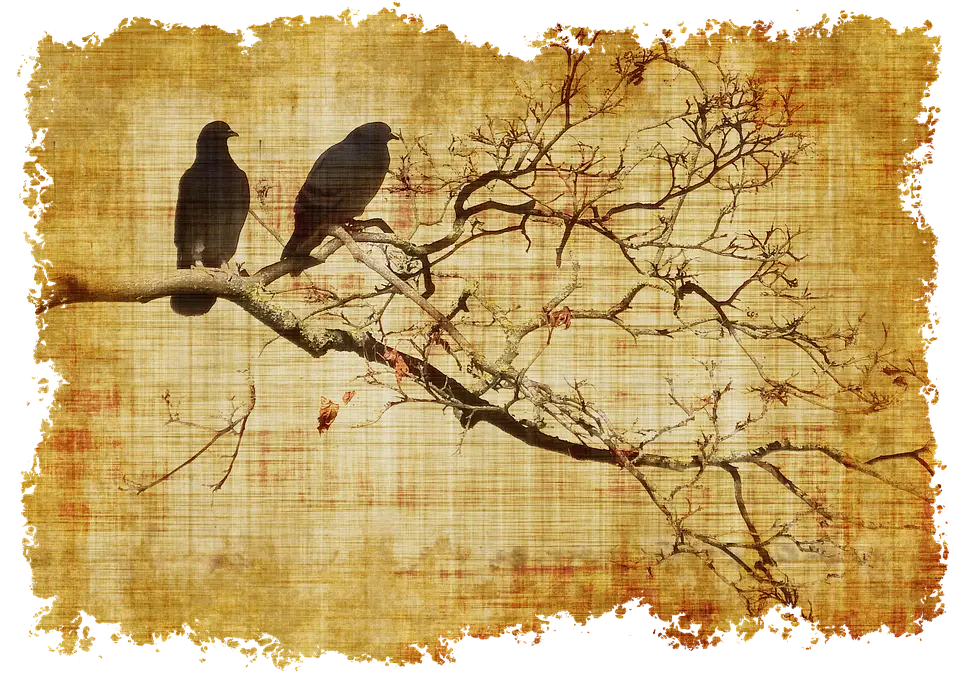 Birds on Branch Illustration