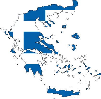 Map of Greece with Flag Overlay