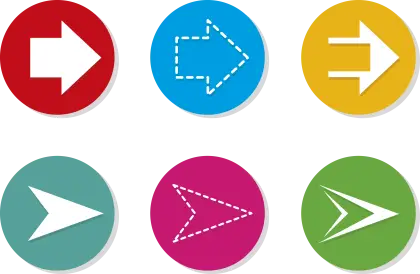 Colorful Right Arrows in Circular Style
