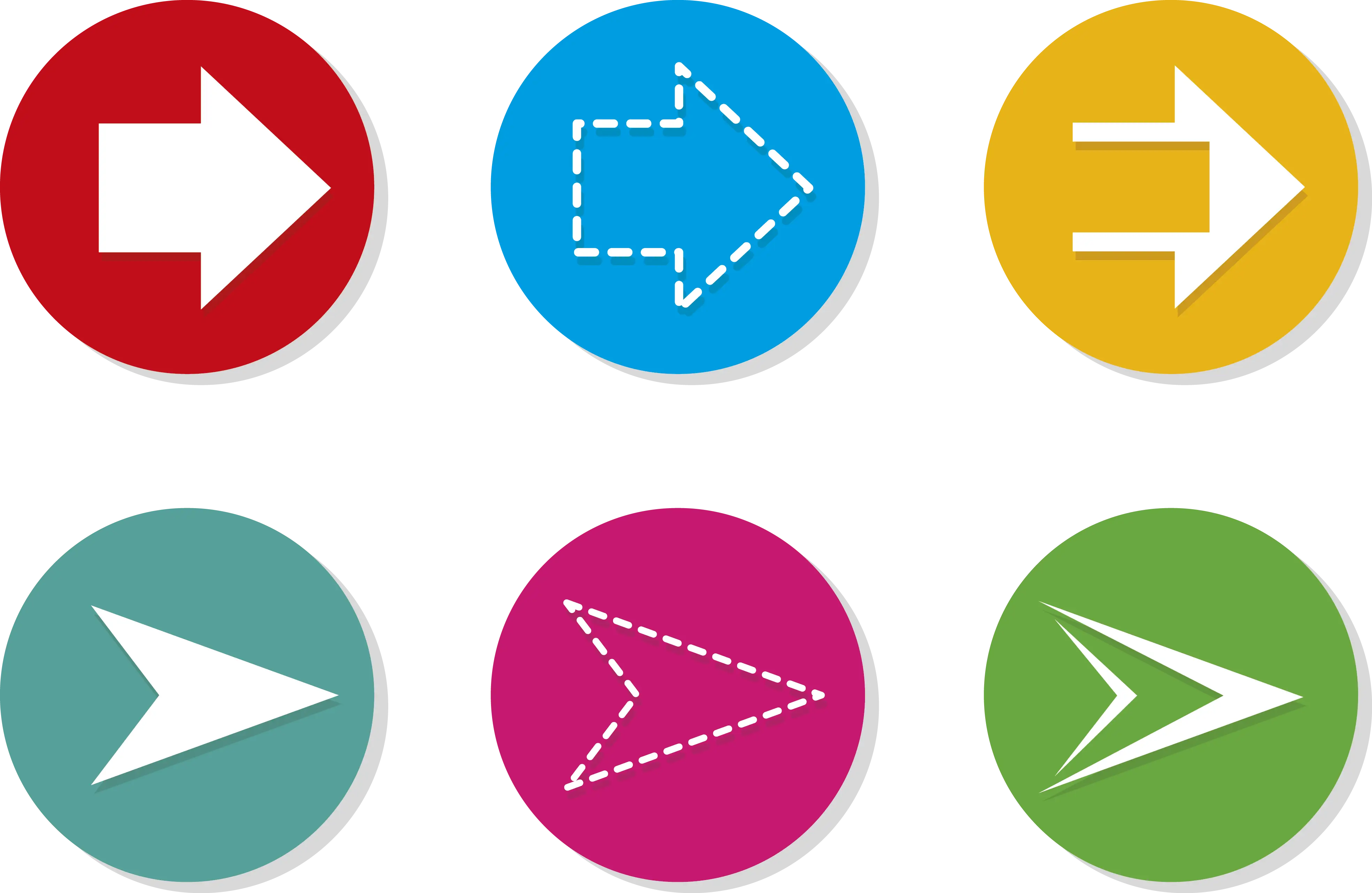 Colorful Right Arrows in Circular Style
