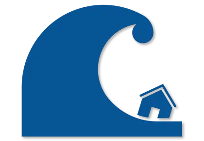 Tsunami Wave with House Icon