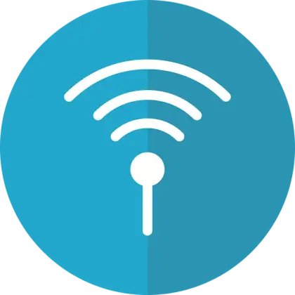 Wi-Fi Icon in Blue Circle Design