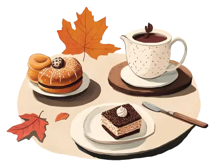 Autumn Dessert with Coffee