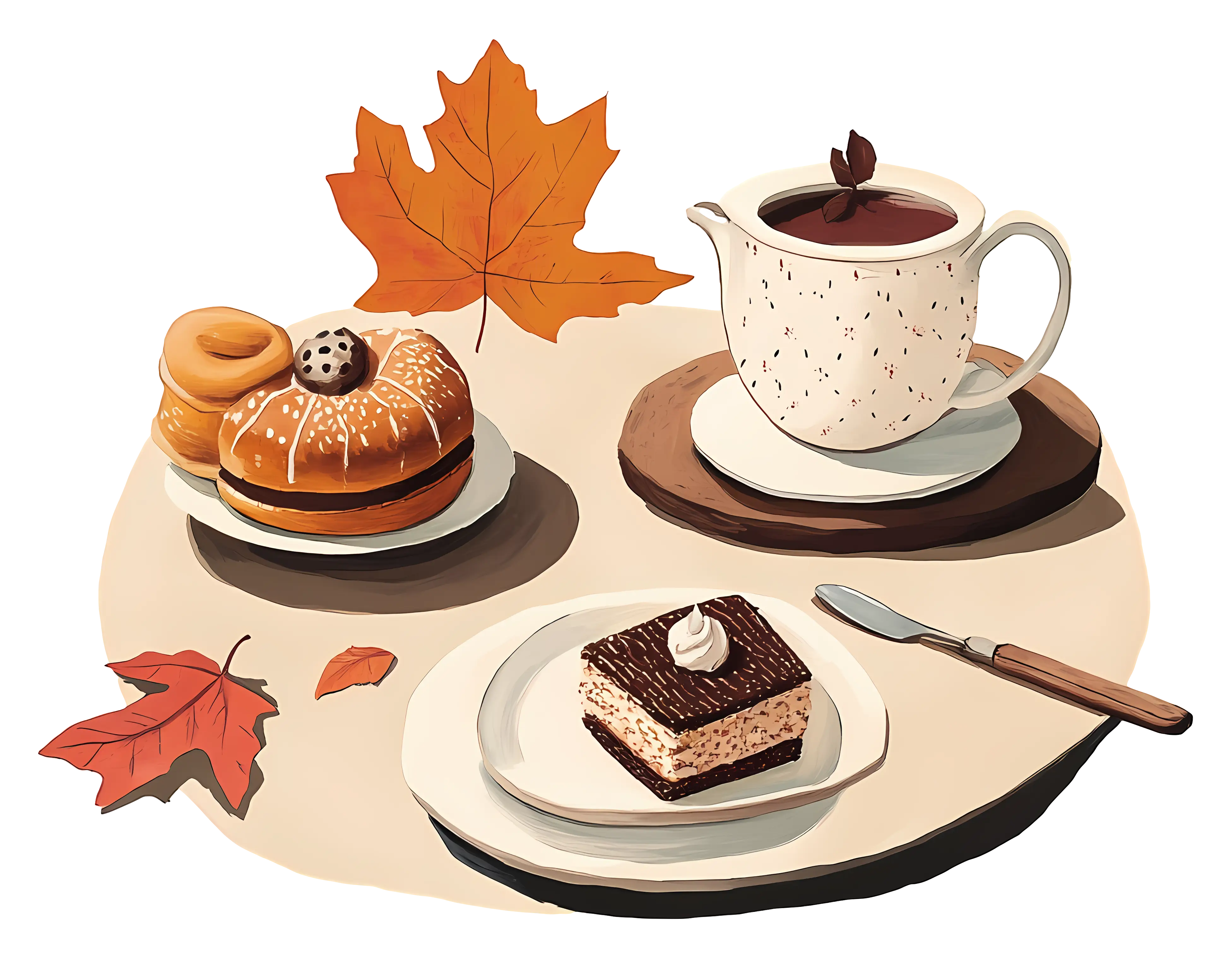 Autumn Dessert with Coffee