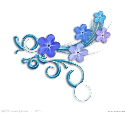 Beautiful Blue and Purple Floral Design