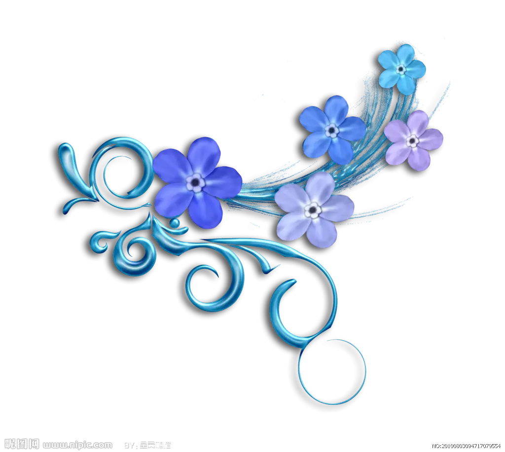 Beautiful Blue and Purple Floral Design