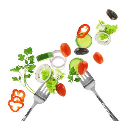 Fresh Vegetable Salad on Forks