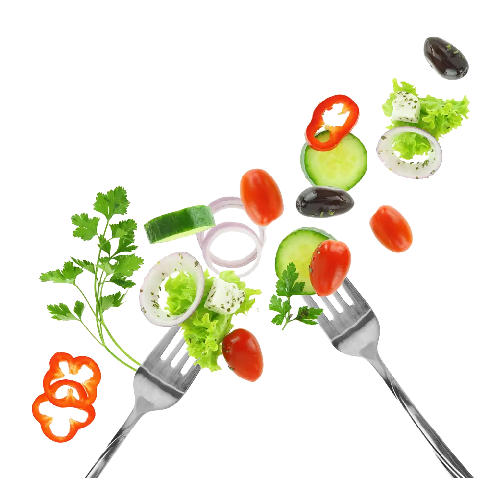 Fresh Vegetable Salad on Forks
