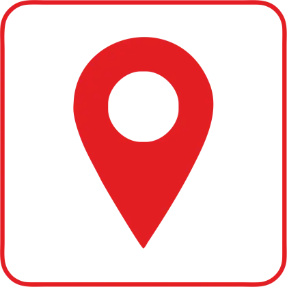Red Circular Location Pin Icon for Maps