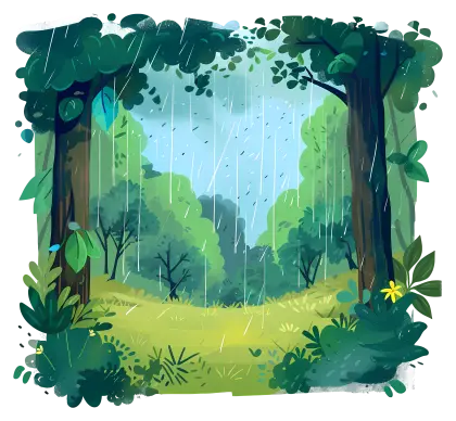 Rainy Day in a Forest