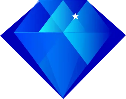 Blue Diamond Gemstone Vector Illustration