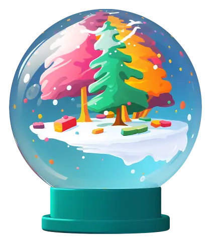Colorful Snow Globe with Trees