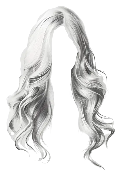 Long Wavy White Hair