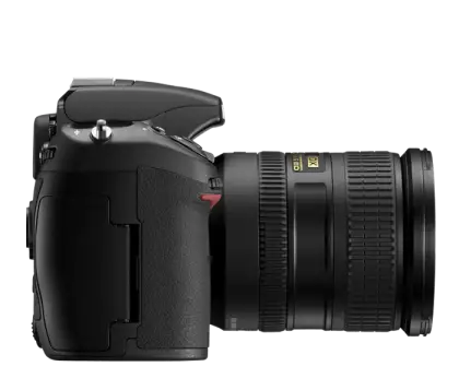 Black DSLR Camera with Professional Lens