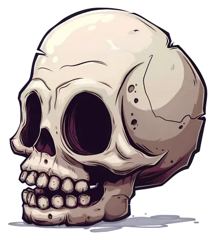 Illustrated Skull in Cartoon Style