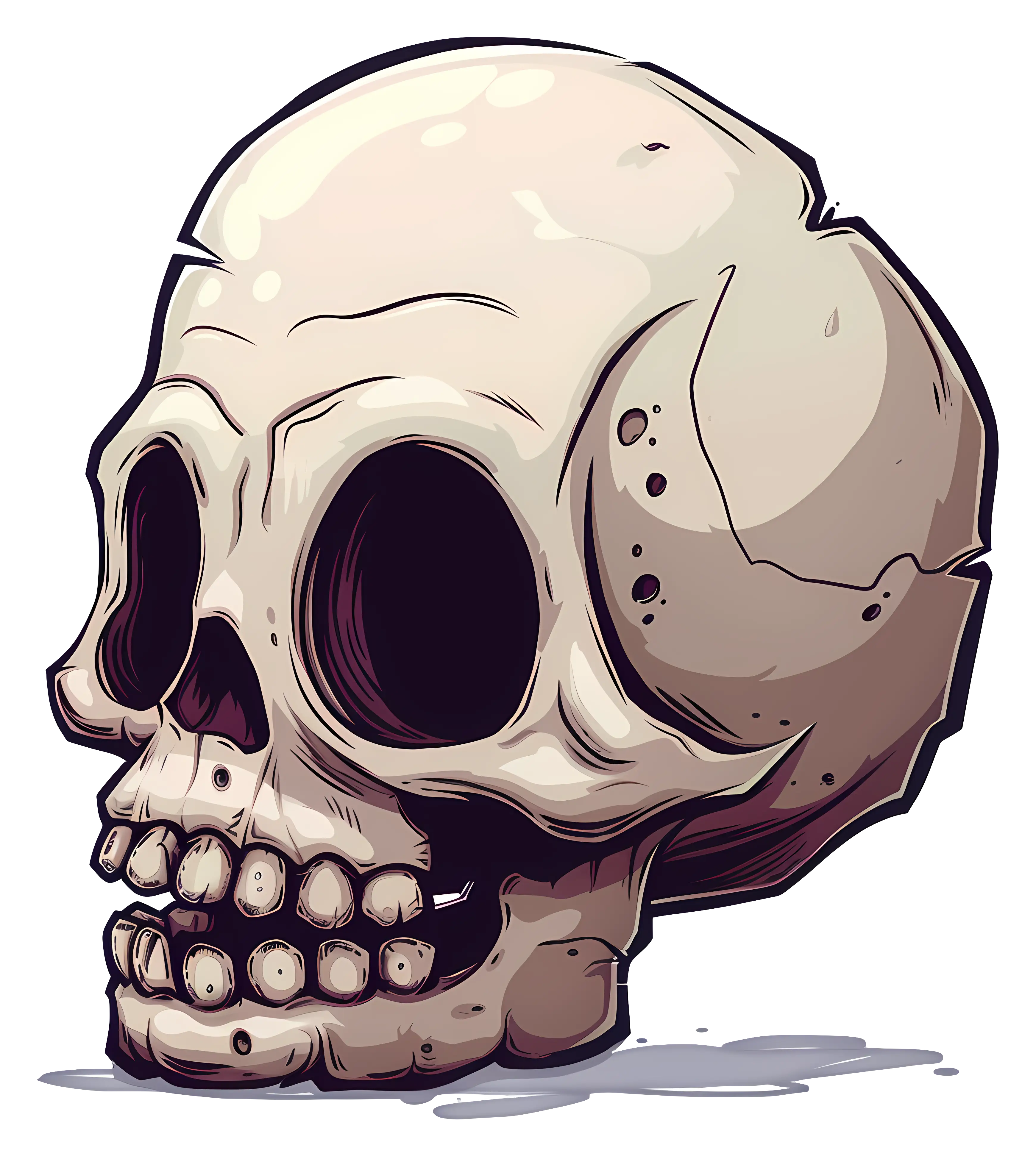 Illustrated Skull in Cartoon Style