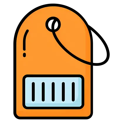 Orange Price Tag for Merchandise