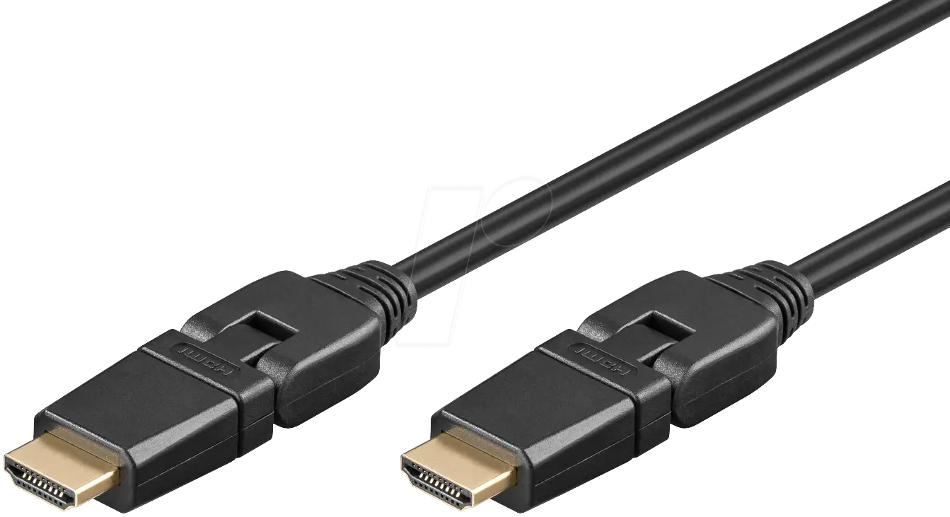 Pair of Black HDMI Cables for Digital Connections