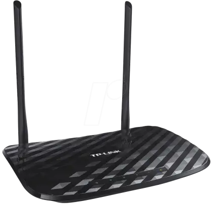 Black TP-Link Wireless Router with Dual Antennas