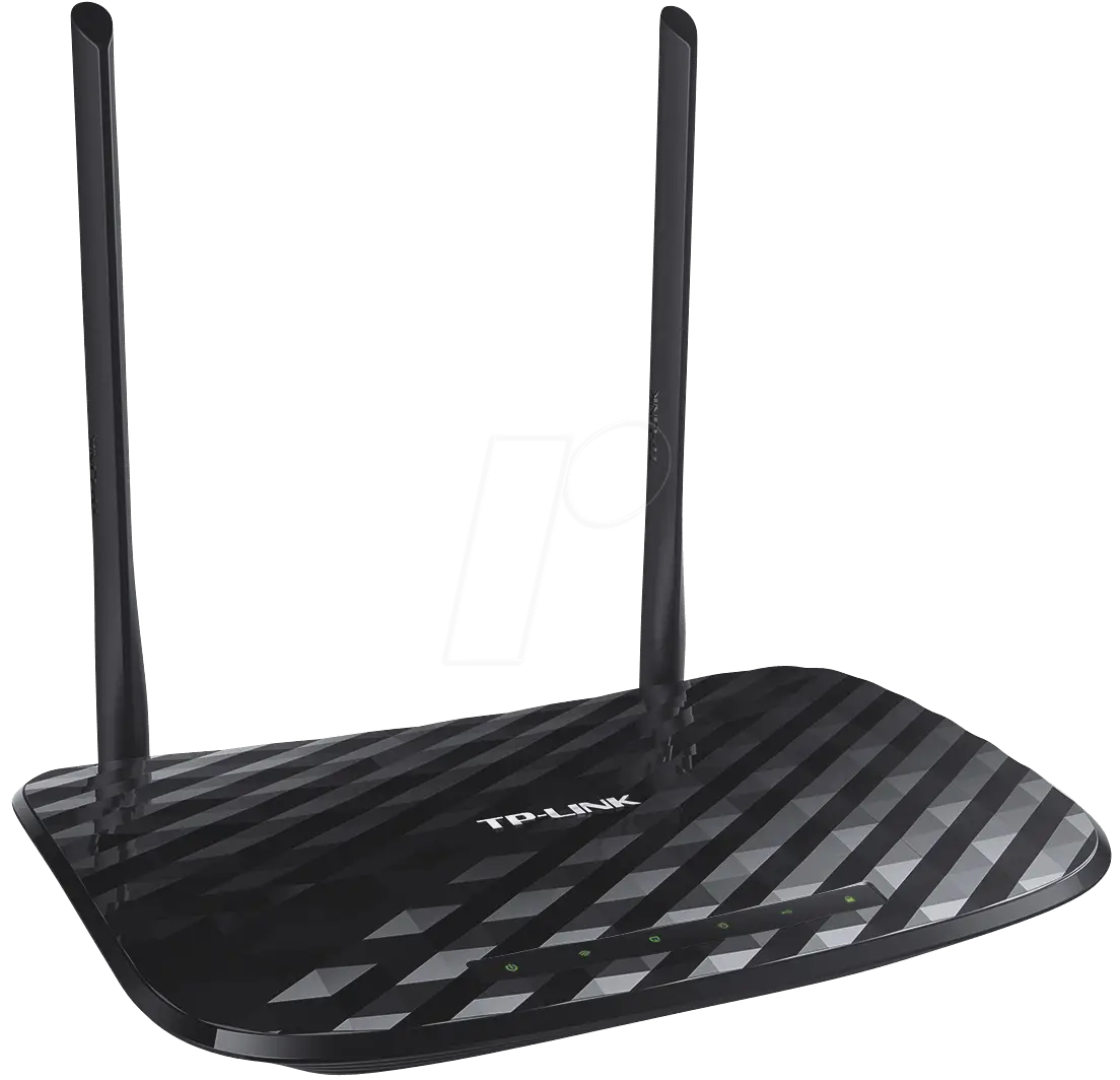 Black TP-Link Wireless Router with Dual Antennas