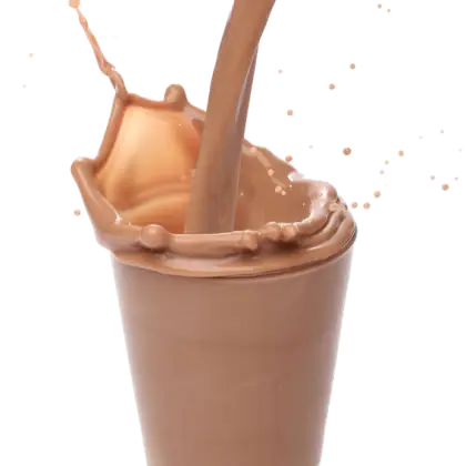 Chocolate Milk Splash in a Glass