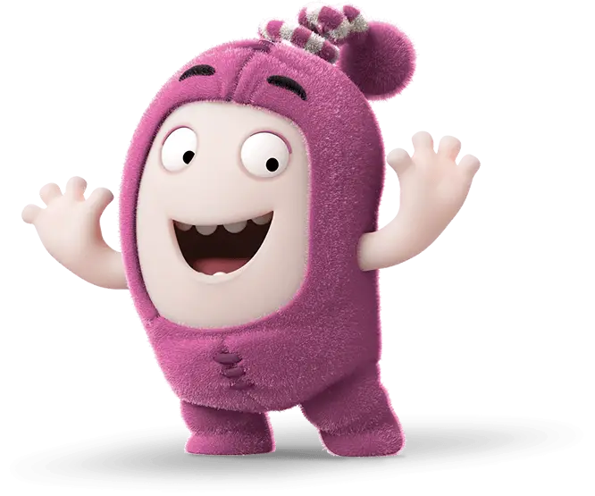 Happy Pink Cartoon Character