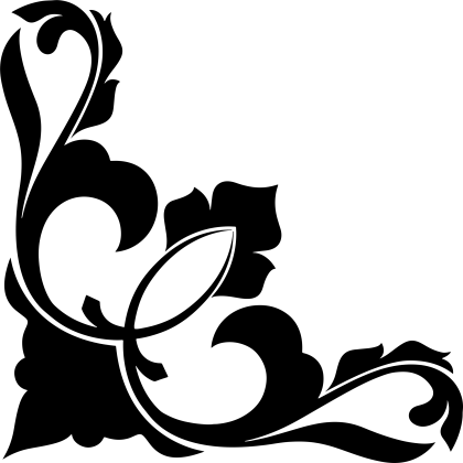 Black Floral Corner Decorative Design