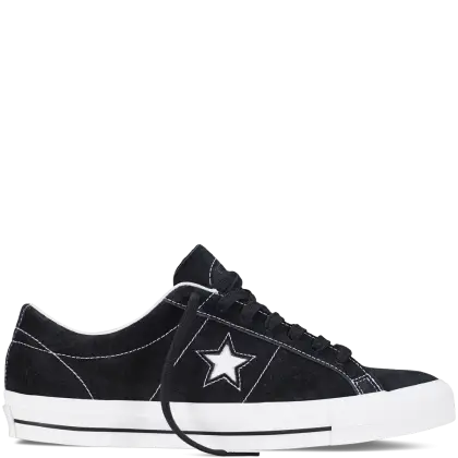 Black Sneakers with Star Symbol Design