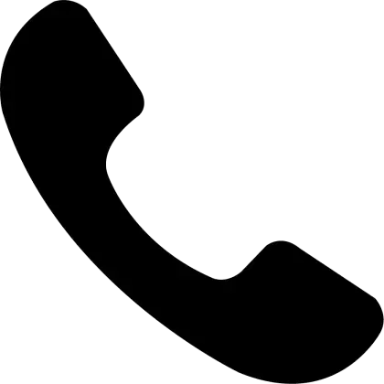 Telephone Icon in Black Silhouette