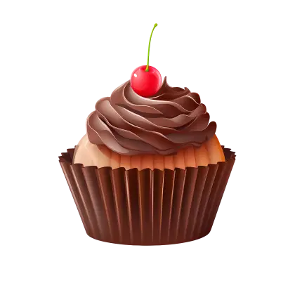 Chocolate Cupcake with Cherry Topping