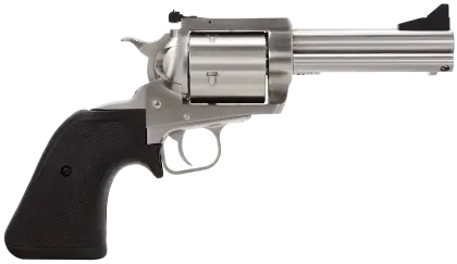 Silver Revolver Gun with Black Grip Handle