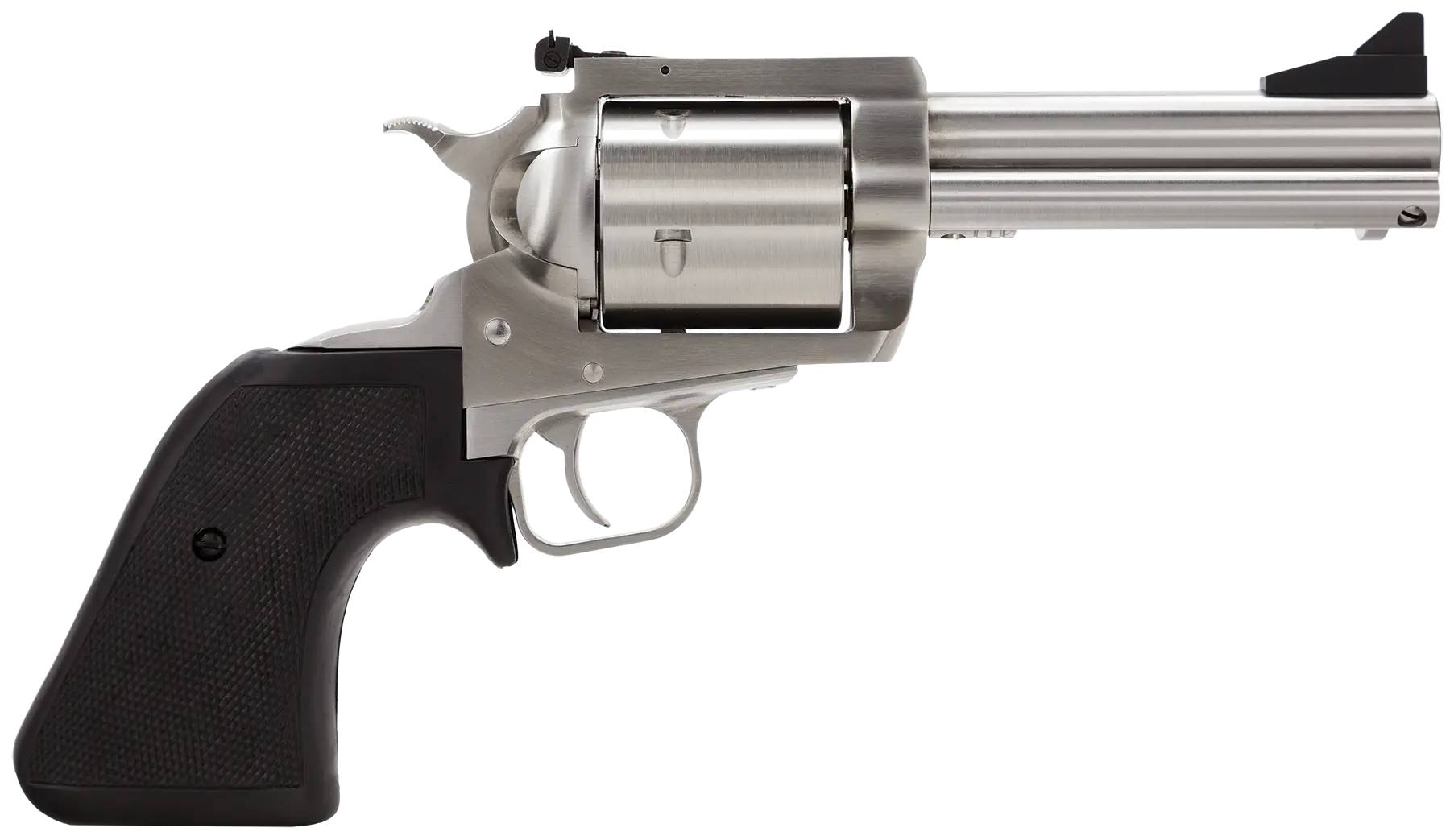 Silver Revolver Gun with Black Grip Handle
