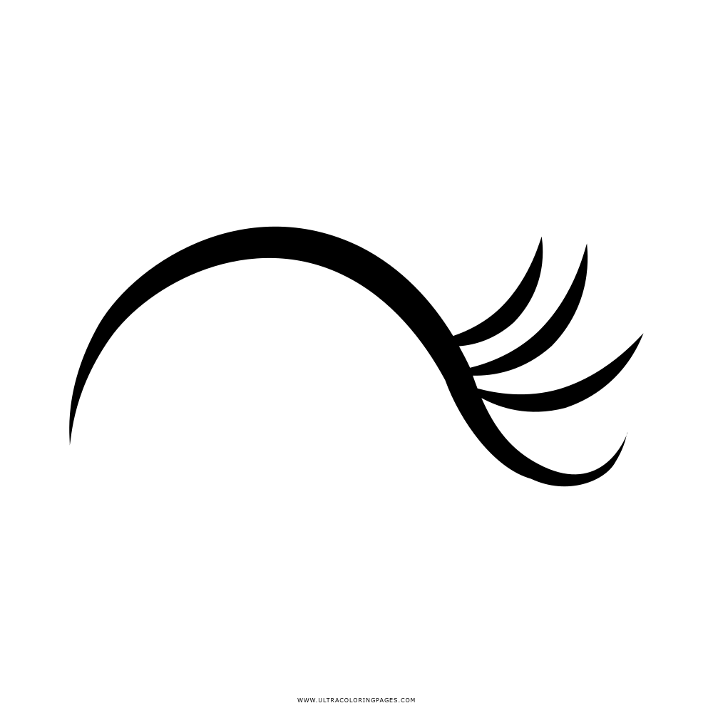 Black Curved Eyelash Symbol