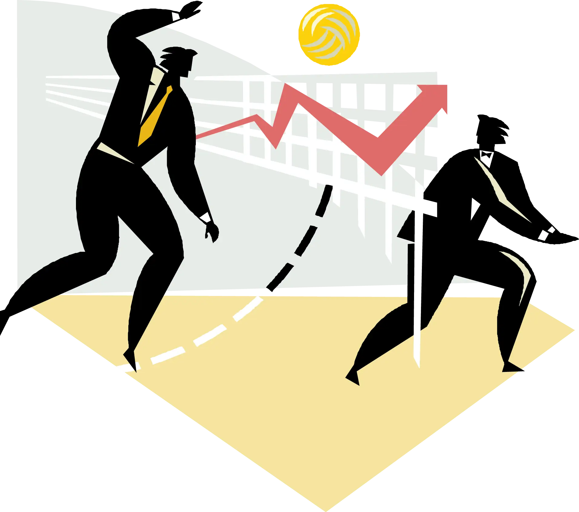 Business Concept with Graph and People