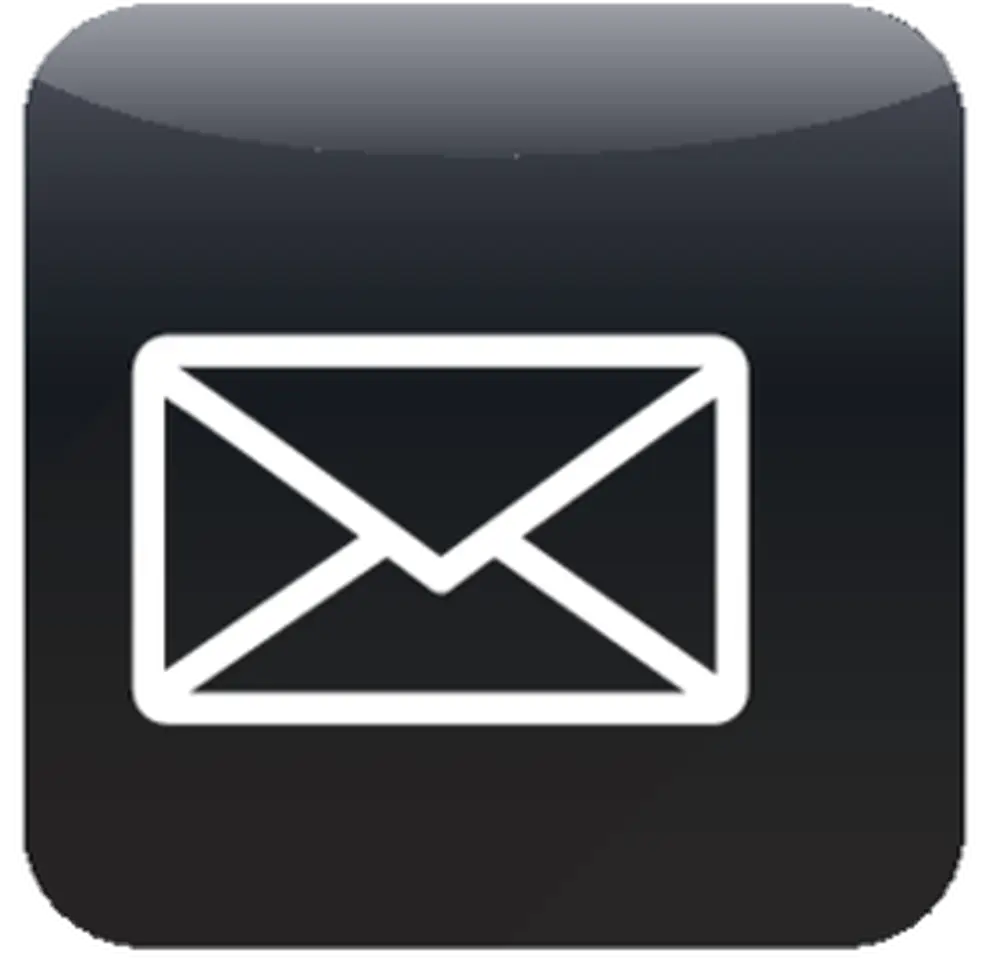 Simple Email Icon in Black and White